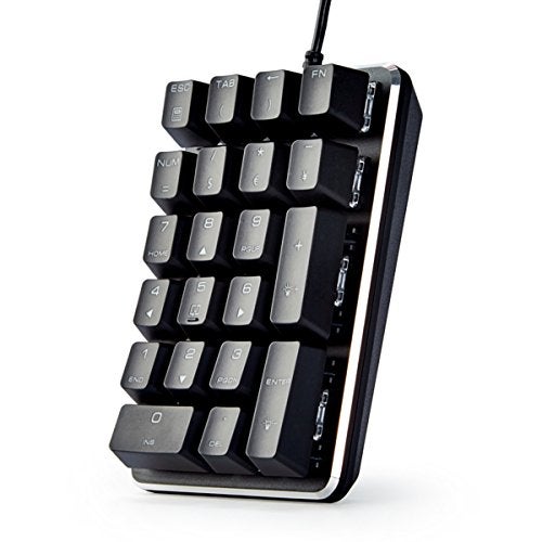 Qisan Mechanical Numeric Keypad GATERON Blue Switch Wired Ice Blue Backlight Gaming Keypad/Keyboard 21 Keys Portable Mechanical Numpad Extended Layout | Laptop Accessories | keypad for Computer - Image 3