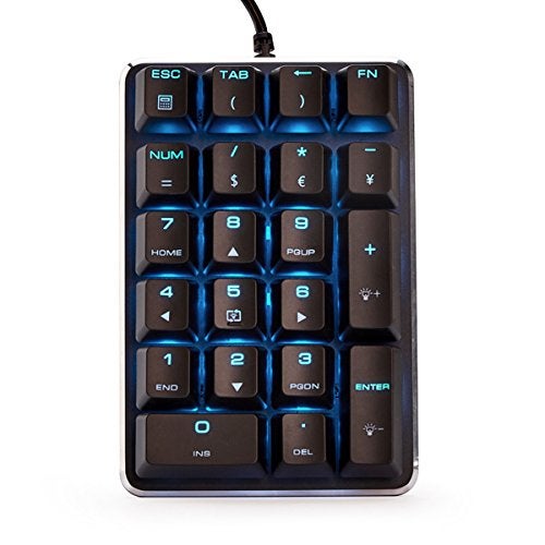 Qisan Mechanical Numeric Keypad GATERON Blue Switch Wired Ice Blue Backlight Gaming Keypad/Keyboard 21 Keys Portable Mechanical Numpad Extended Layout | Laptop Accessories | keypad for Computer - Image 1