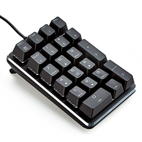 Qisan Mechanical Numeric Keypad GATERON Blue Switch Wired Ice Blue Backlight Gaming Keypad/Keyboard 21 Keys Portable Mechanical Numpad Extended Layout | Laptop Accessories | keypad for Computer - Image 2
