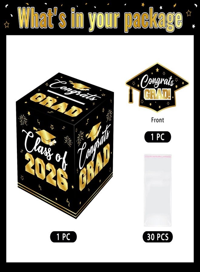 Actilize 2026 Graduation Money Box Black, Class of 2026 Cash Gift Box, Graduation Party Money Holder Box, Congrats Grad Decorations for High School & College - Image 2