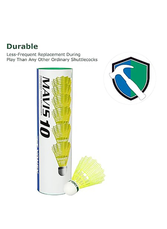 Yonex Yonex Mavis 10 Nylon Shuttlecock, Green, Pack of 6  - Image 2