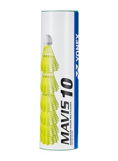 Yonex Yonex Mavis 10 Nylon Shuttlecock, Green, Pack of 6  - Image 1