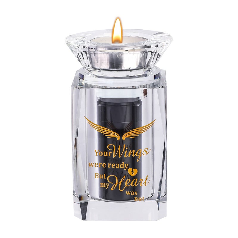 Personalized Small Urn Angel Wings Mini Urns Crystal Ashes Cremation Keepsake for Funeral Urn for Human or PetYour Wings were Ready But My Heart was Not Gold