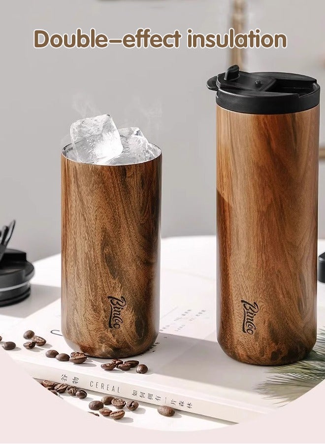 Bincoo Stainless Steel Ceramic Inner Coating Insulated Coffee Mug, Insulated Travel Coffee Cup with Lid, Car water cup, Spill Proof,  for Hot Cold Drinks, 400ml - Image 5