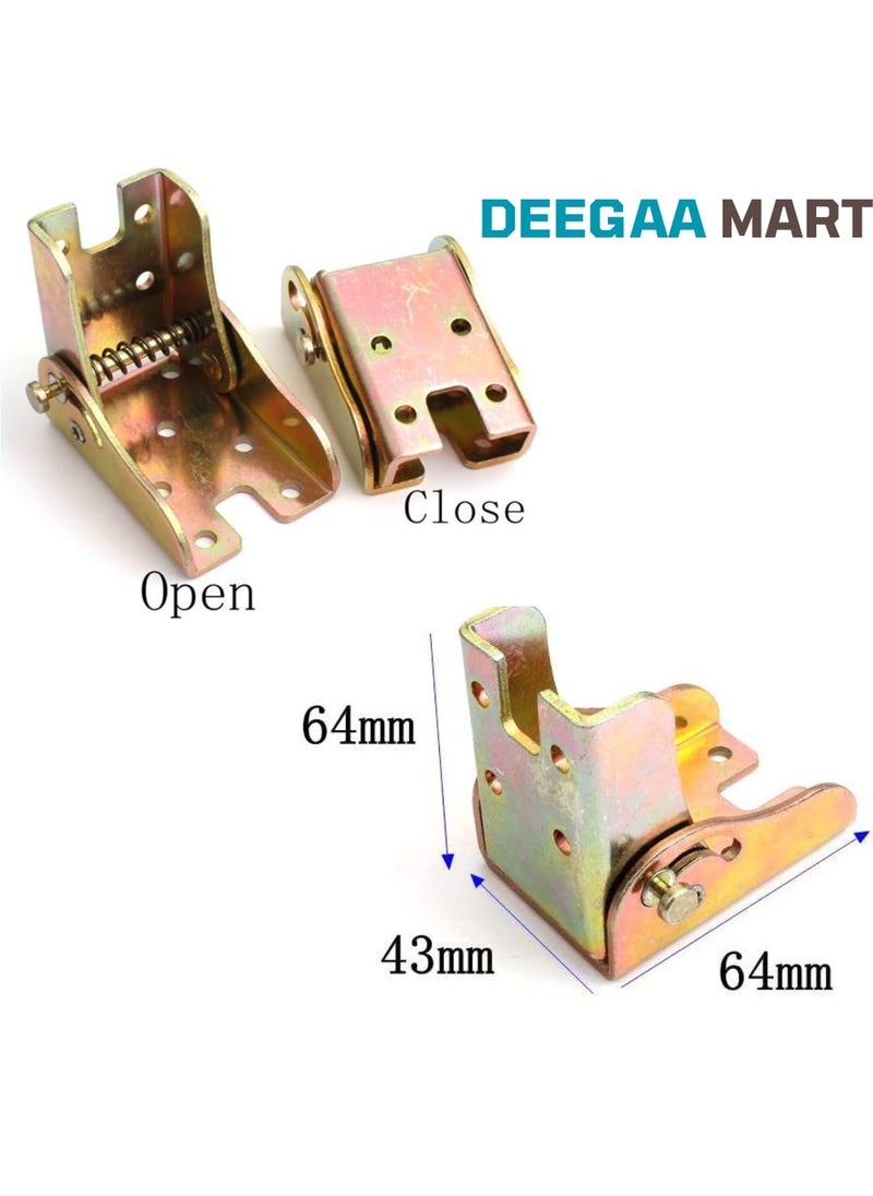 DEEGAA MART DEEGAA MART Folding Self Bracket Locking Hinge Heavy Duty Leg Fittings Angle Braces Extension Support Bracket for Table Folding Legs Folding Worktables Laundry Garage Boats Beds Furniture 2 Nos  - Image 2