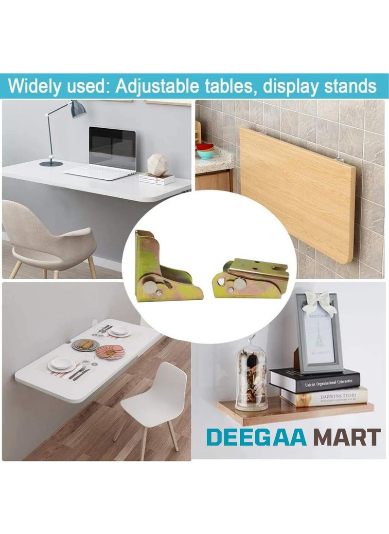 DEEGAA MART DEEGAA MART Folding Self Bracket Locking Hinge Heavy Duty Leg Fittings Angle Braces Extension Support Bracket for Table Folding Legs Folding Worktables Laundry Garage Boats Beds Furniture 2 Nos  - Image 5