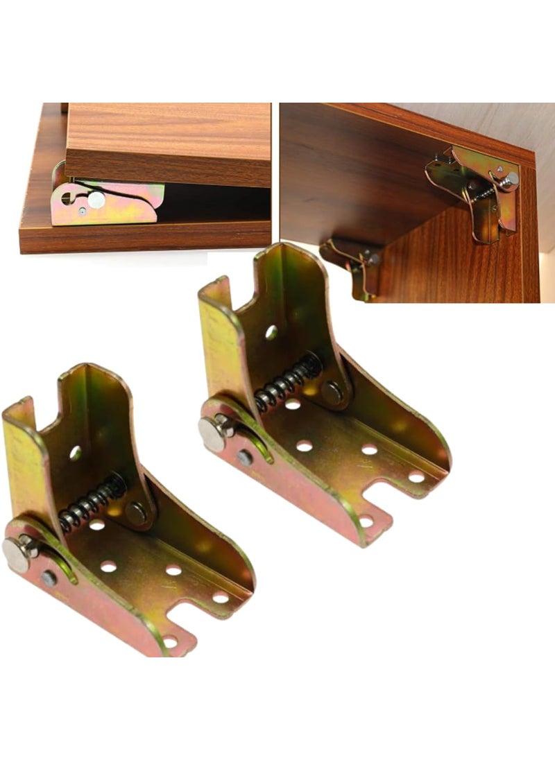 DEEGAA MART DEEGAA MART Folding Self Bracket Locking Hinge Heavy Duty Leg Fittings Angle Braces Extension Support Bracket for Table Folding Legs Folding Worktables Laundry Garage Boats Beds Furniture 2 Nos  - Image 1