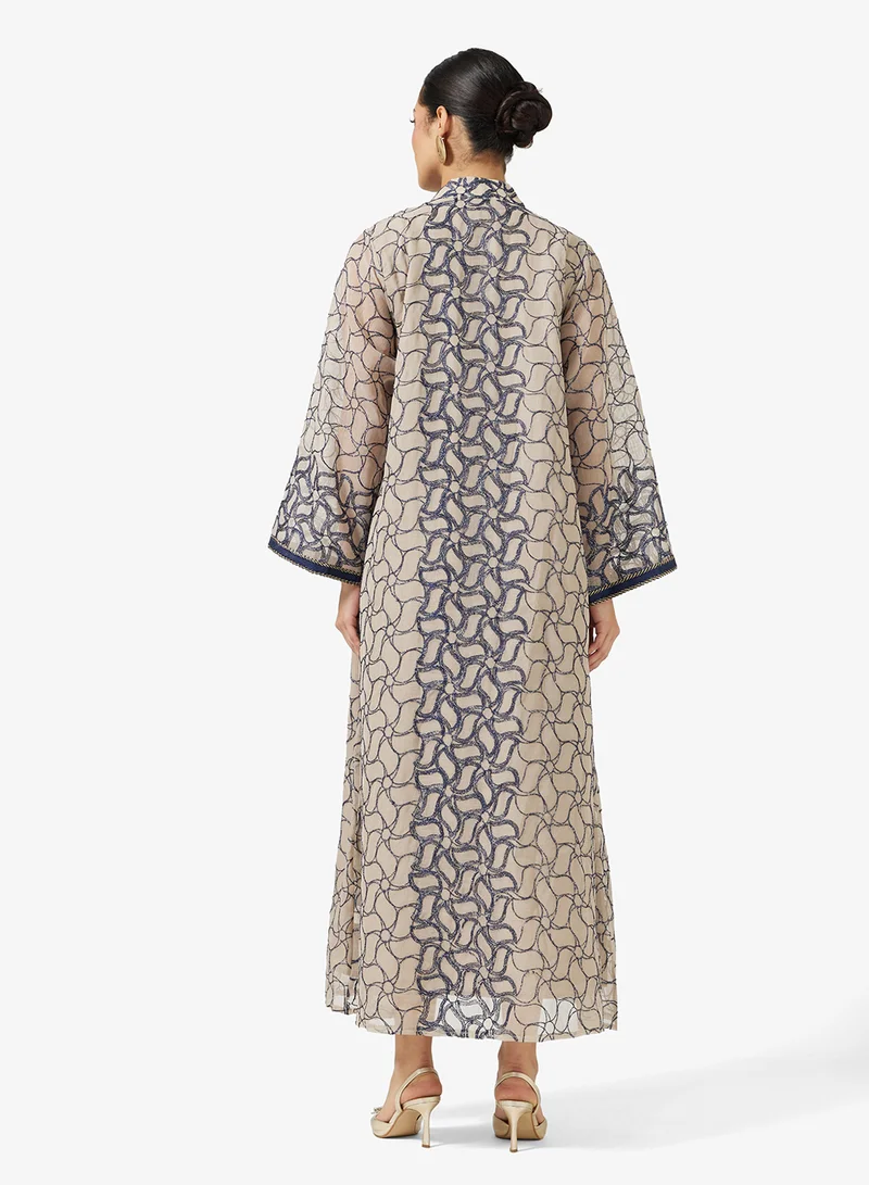 Khizana Jalabiya With Border Print