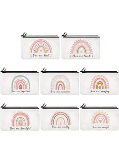 Yahenda Yahenda 16 Pieces Cosmetic Makeup Bag Inspirational Zipper Pouch You Are Amazing Loved Beautiful Kind Pouch Inspirational Gifts for Women Nurse Teacher(Rainbow) 