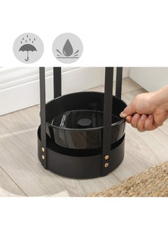 SONGMICS SONGMICS (Black) - Steel Umbrella Stand, Round Umbrella Holder Rack, 7.7Dia. x 60cm , with Removable Drip Tray, for Entryway, Office, Stable, Easy Assembly, Black ULUC28BK  - Image 5
