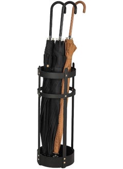 SONGMICS SONGMICS (Black) - Steel Umbrella Stand, Round Umbrella Holder Rack, 7.7Dia. x 60cm , with Removable Drip Tray, for Entryway, Office, Stable, Easy Assembly, Black ULUC28BK  - Image 1