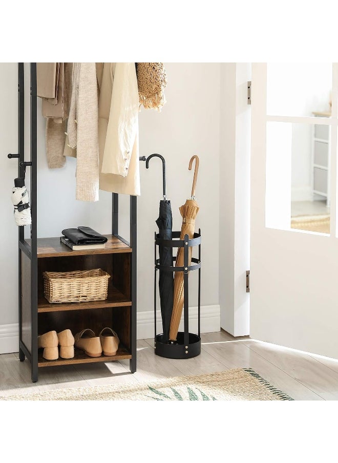 SONGMICS SONGMICS (Black) - Steel Umbrella Stand, Round Umbrella Holder Rack, 7.7Dia. x 60cm , with Removable Drip Tray, for Entryway, Office, Stable, Easy Assembly, Black ULUC28BK  - Image 2