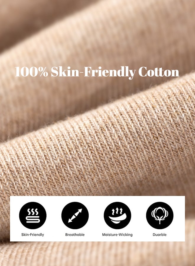 شبيلي جوارب قطنية للرجال للسفر، جوارب كرو مترهلة للرجال، قابلة للتنفس وطاردة للرطوبة، طقم من خمس أزواج لطيفة على البشرة ومتينة ومضادة للروائح، حزمة متعددة الألوان للاستخدام اليومي والكاجوال والرياضة والسفر (متعدد الألوان) - Image 5