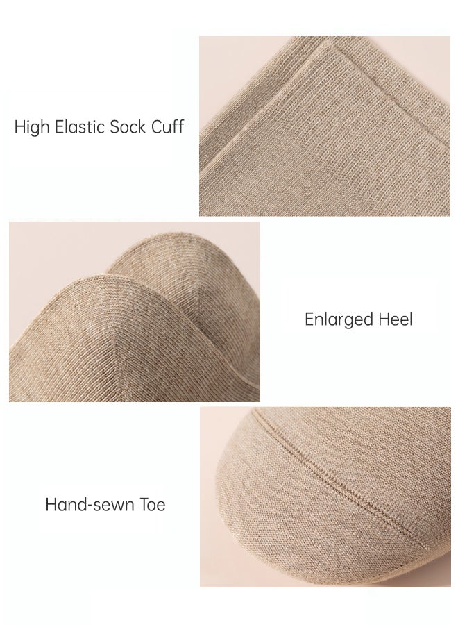 شبيلي جوارب قطنية للرجال للسفر، جوارب كرو مترهلة للرجال، قابلة للتنفس وطاردة للرطوبة، طقم من خمس أزواج لطيفة على البشرة ومتينة ومضادة للروائح، حزمة متعددة الألوان للاستخدام اليومي والكاجوال والرياضة والسفر (متعدد الألوان) - Image 3