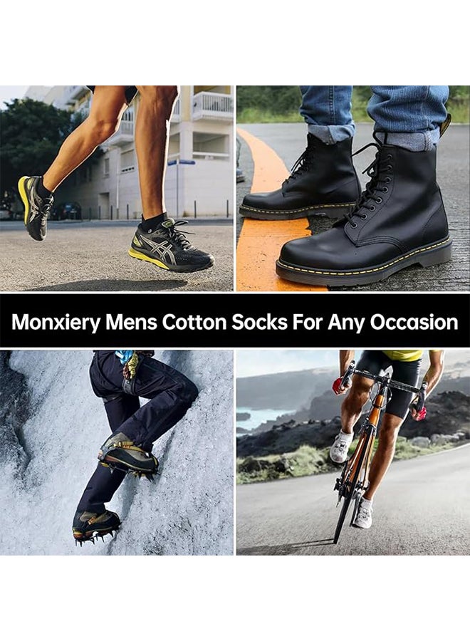 شبيلي جوارب قطنية للرجال للسفر، جوارب كرو مترهلة للرجال، قابلة للتنفس وطاردة للرطوبة، طقم من خمس أزواج لطيفة على البشرة ومتينة ومضادة للروائح، حزمة متعددة الألوان للاستخدام اليومي والكاجوال والرياضة والسفر (متعدد الألوان) - Image 2