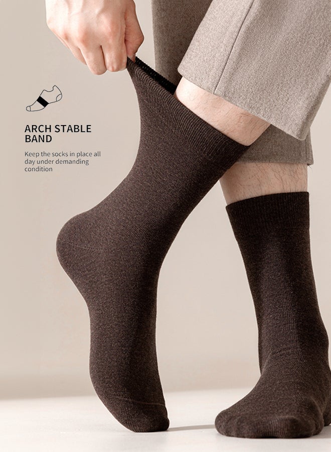 شبيلي جوارب قطنية للرجال للسفر، جوارب كرو مترهلة للرجال، قابلة للتنفس وطاردة للرطوبة، طقم من خمس أزواج لطيفة على البشرة ومتينة ومضادة للروائح، حزمة متعددة الألوان للاستخدام اليومي والكاجوال والرياضة والسفر (متعدد الألوان) - Image 4