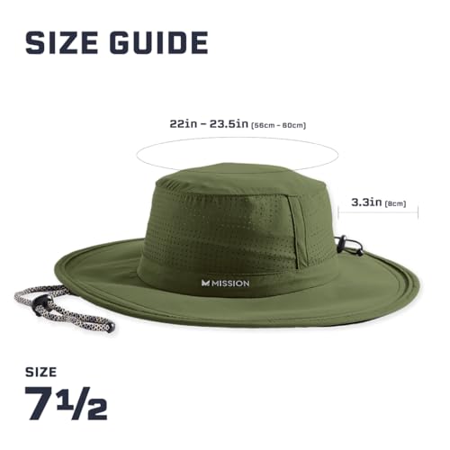 MISSION Bronze Green Cooling UPF Boonie Hat - Unisex Sun Hat for Hiking, Beach & Fishing - Sweat & Water Activated Technology - Image 4