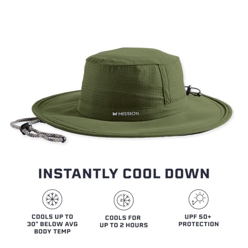 MISSION Bronze Green Cooling UPF Boonie Hat - Unisex Sun Hat for Hiking, Beach & Fishing - Sweat & Water Activated Technology - Image 2