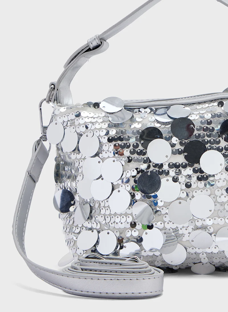 Ginger Boutique Sequined Satchel Bag