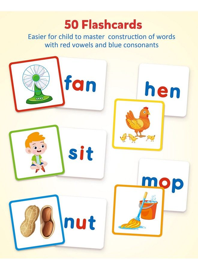 Coogam Wooden Short Vowel Reading Letters Sorting Spelling Games Sight Words Learning Flashcards Alphabet Puzzle Montessori Educational Toy Gift For Kids 3 4 5 Years Old  - Image 4
