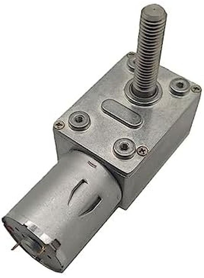 12 فولت 150 دورة في الدقيقة محرك تيار مستمر دودي مخفض للسرعة عمود ملولب M8 بطول 33 ملم JGY370 - Image 1