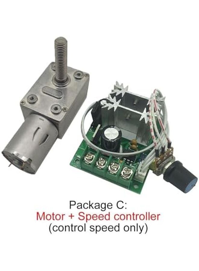 12 فولت 150 دورة في الدقيقة محرك تيار مستمر دودي مخفض للسرعة عمود ملولب M8 بطول 33 ملم JGY370 - Image 4