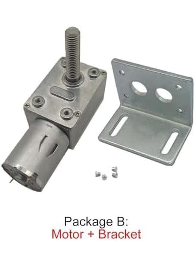 12 فولت 150 دورة في الدقيقة محرك تيار مستمر دودي مخفض للسرعة عمود ملولب M8 بطول 33 ملم JGY370 - Image 3