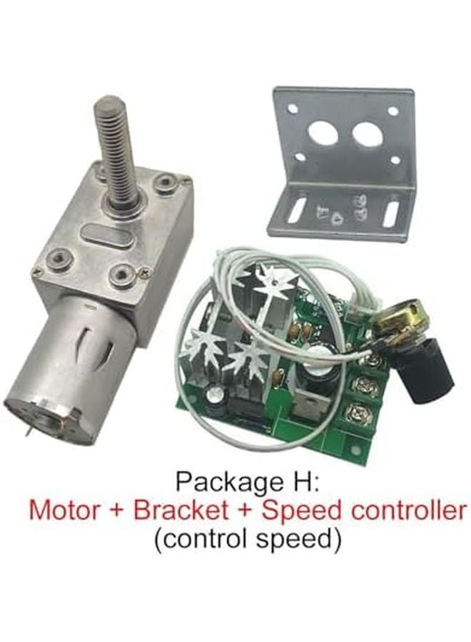 12 فولت 150 دورة في الدقيقة محرك تيار مستمر دودي مخفض للسرعة عمود ملولب M8 بطول 33 ملم JGY370 - Image 5