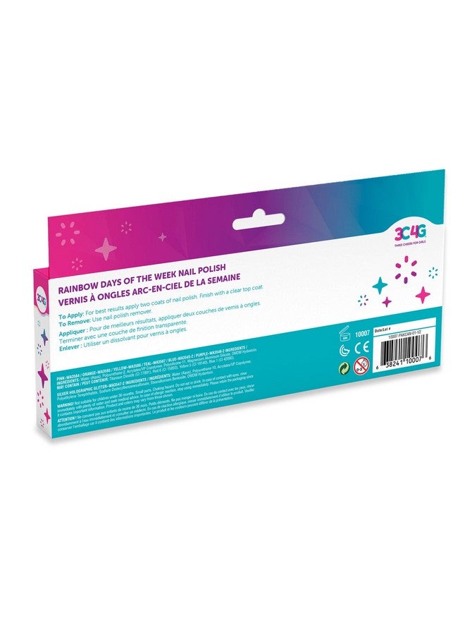 3C4G Bright Nail Polish Set for Girls & Teens - 7 Vibrant, Non-Toxic, Kid-Safe Colors for Every Day of the Week - Ideal Gift for Ages 8+ - Perfect for Parties & Play - Fun DIY Manicure Kit by Make It Real - Image 2