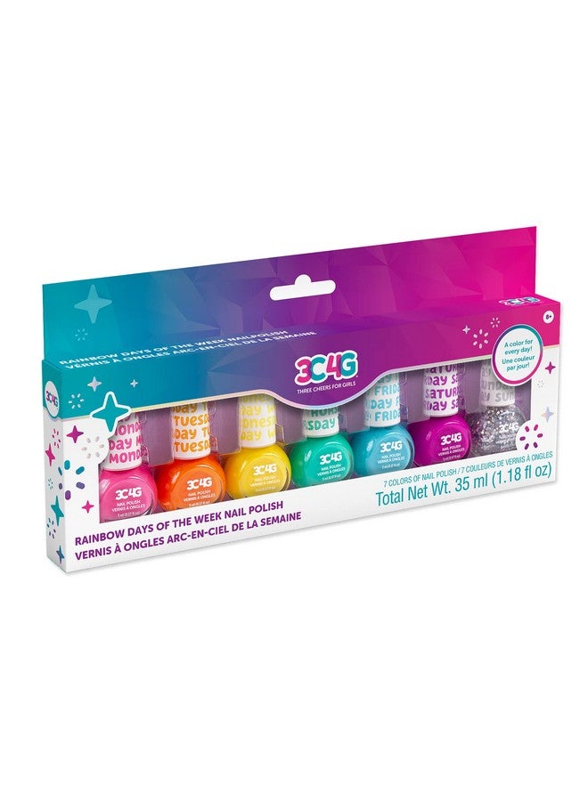 3C4G Bright Nail Polish Set for Girls & Teens - 7 Vibrant, Non-Toxic, Kid-Safe Colors for Every Day of the Week - Ideal Gift for Ages 8+ - Perfect for Parties & Play - Fun DIY Manicure Kit by Make It Real - Image 1