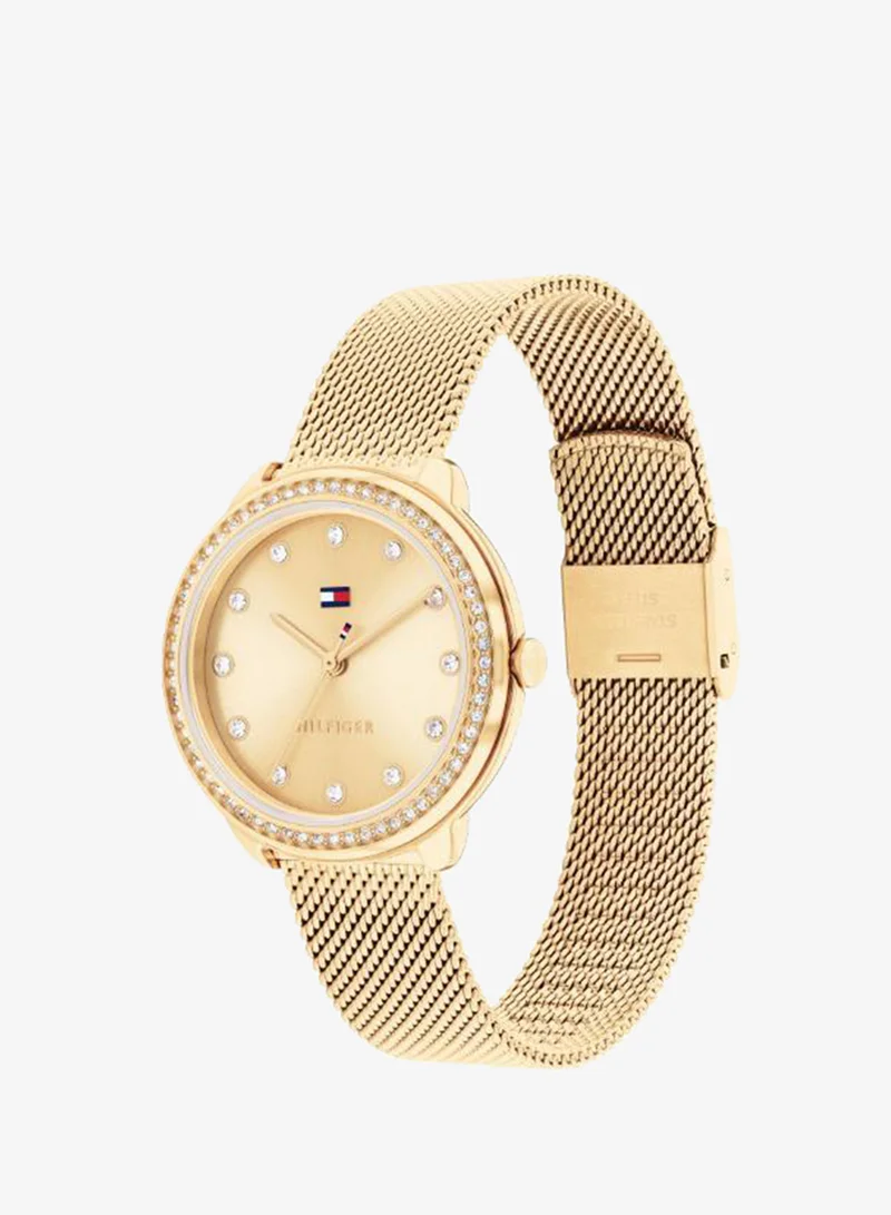 Tommy Hilfiger  3-Hand Womens Quartz Movement Watch With Gold-Tone Stainless Steel Mesh Bracelet - 1782699 for Women | Best Price UAE