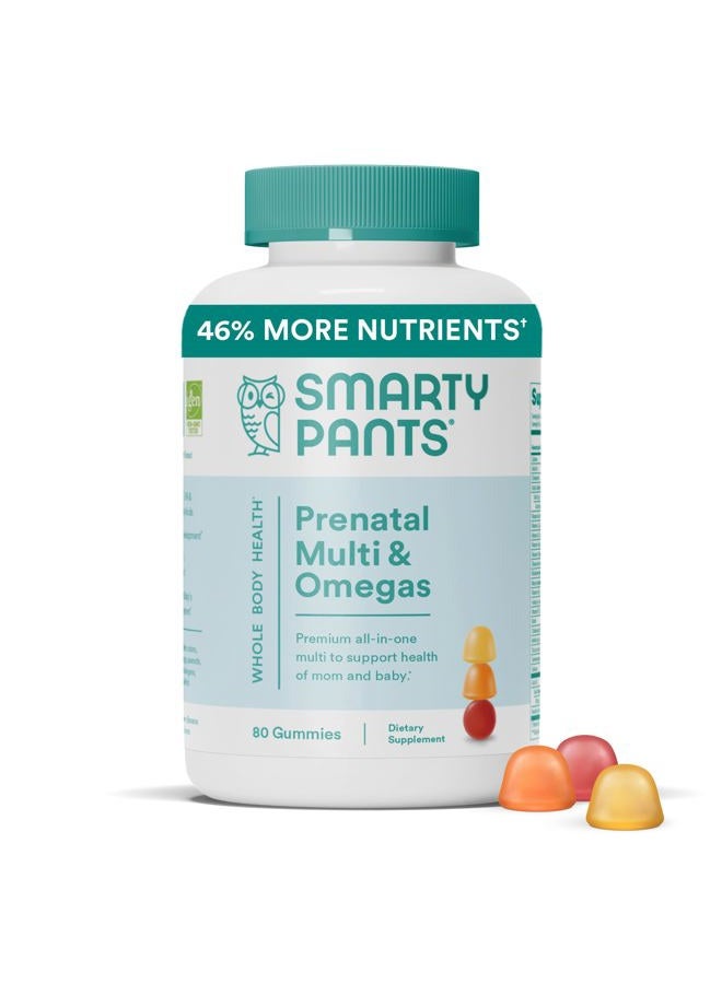 SmartyPants فيتامينات ما قبل الولادة للنساء، جوميز متعددة الفيتامينات: زيت السمك أوميغا 3 (EPA/DHA)، البيوتين، ميثيلفولات، فيتامين D3، C، فيتامين B12، B6، A، K والزنك، إينوزيتول، 80 حبة (إمداد لمدة 20 يوم) - Image 1