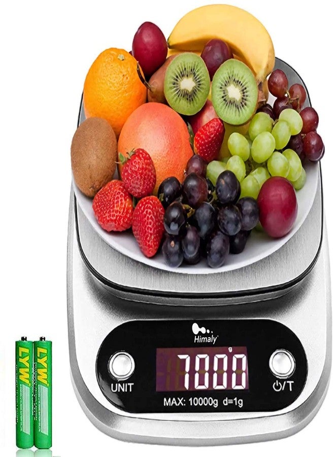 himaly Digital Kitchen Scale 22lb 10KG/1g Multifunction Electronic Food Scale for Baking Cooking Meals with Stainless Steel Platform, High Accuracy Pocket Scale with LCD Display & Tare Function - Image 1