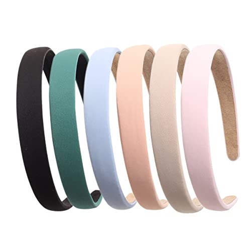 Cuizhiyu Solid Simple Headbands for Women 0.7inch Plain Soft Cloth Head Band No Slip Fashion Girls Pink Hair Bands Cute Hair Hoops hair Accessories Pack of 6â€¦ - Image 1