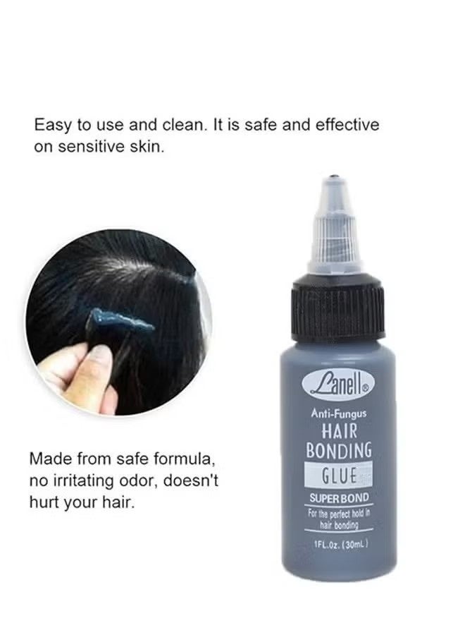 Lanell Professional Anti-Fungal Hair Bonding Glue | Hypoallergenic Strong Hold Adhesive | For Hairpieces & Wig Extensions | 30ml - Image 3