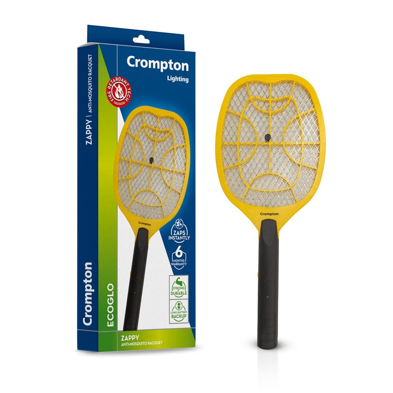 Crompton Anti-Mosquito Racquet Zappy | Mosquito Bat | Mosquito Killer | Rechargeable Mosquito Racket | Long Lasting Battery | 6 Months Warranty - Image 3