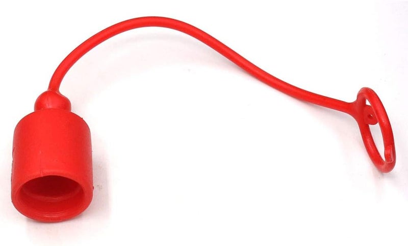 CEKER 3/8 Hydraulic Coupler Dust Cap,ISO A Pioneer Style Male Female Hydraulic Quick Disconnects Port Plug Covers Fittings,Red Cap with Retention Ring Keeps Cap Attached to Hose - Image 4