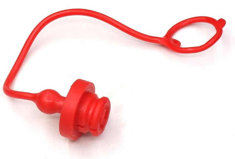 CEKER 3/8 Hydraulic Coupler Dust Cap,ISO A Pioneer Style Male Female Hydraulic Quick Disconnects Port Plug Covers Fittings,Red Cap with Retention Ring Keeps Cap Attached to Hose - Image 3