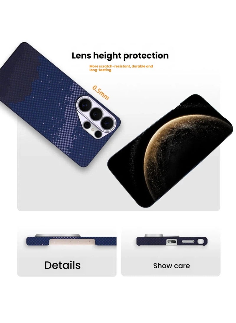 عام حافظة من ألياف الأراميد لجهاز Samsung Galaxy S26 Ultra، متوافقة مع MagSafe المغناطيسي، غلاف هاتف واقٍ بنسيج ألياف الكربون 600D نحيف مضاد للصدمات والخدوش. - Image 2