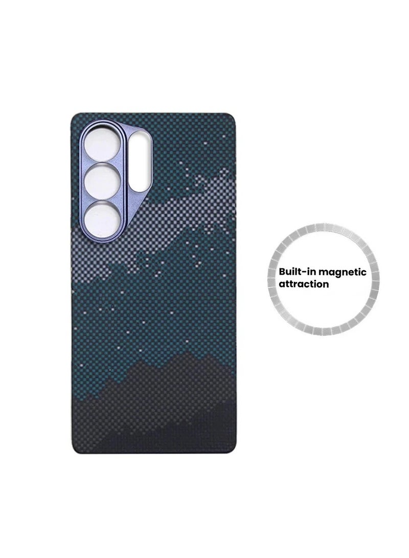 عام حافظة من ألياف الأراميد لجهاز Samsung Galaxy S26 Ultra، متوافقة مع MagSafe المغناطيسي، غلاف هاتف واقٍ بنسيج ألياف الكربون 600D نحيف مضاد للصدمات والخدوش. - Image 1