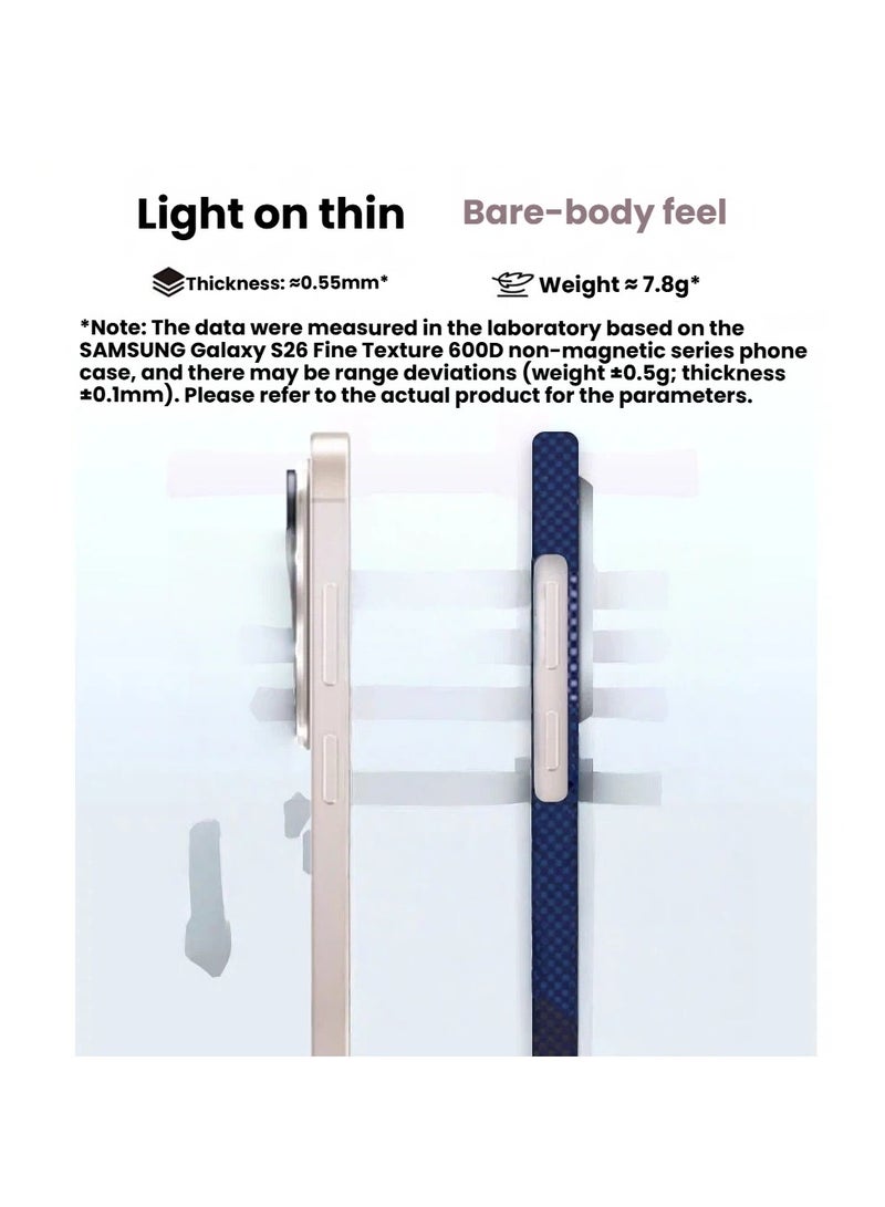 عام حافظة من ألياف الأراميد لجهاز Samsung Galaxy S26 Ultra، متوافقة مع MagSafe المغناطيسي، غلاف هاتف واقٍ بنسيج ألياف الكربون 600D نحيف مضاد للصدمات والخدوش. - Image 4