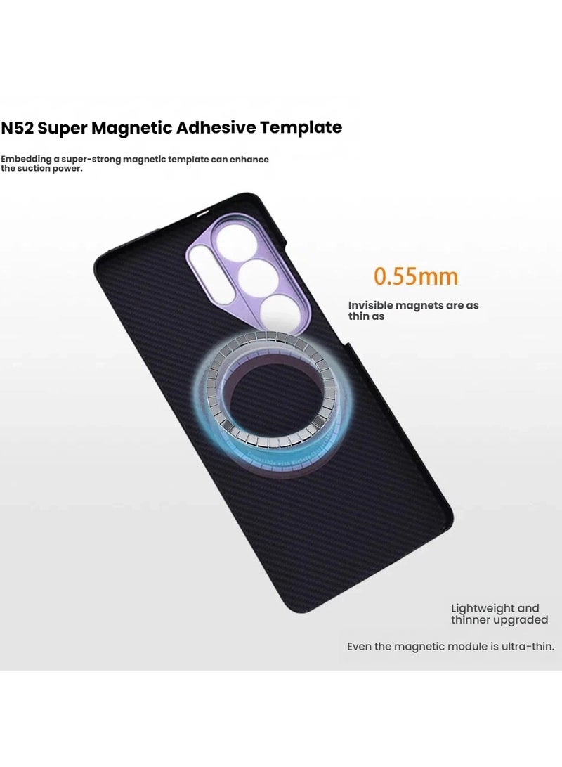 عام حافظة من ألياف الأراميد لجهاز Samsung Galaxy S26 Ultra، متوافقة مع MagSafe المغناطيسي، غلاف هاتف واقٍ بنسيج ألياف الكربون 600D نحيف مضاد للصدمات والخدوش. - Image 3