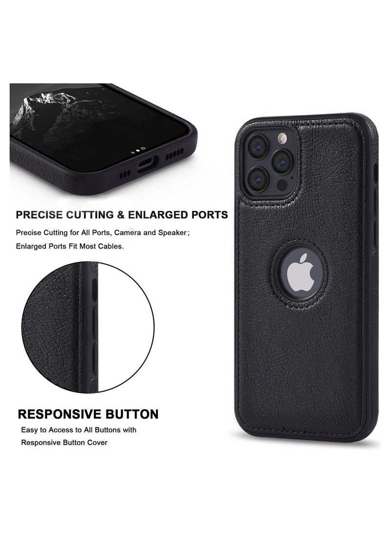iPhone 11 pro Max Case, Luxury Vintage Premium Leather Back Cover Soft Protective Mobile Phone Case for iPhone 11 pro max 6.5" Black - Image 4