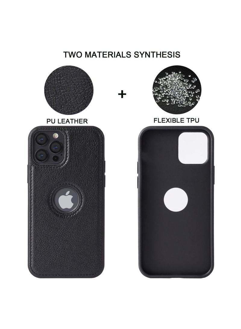 iPhone 11 pro Max Case, Luxury Vintage Premium Leather Back Cover Soft Protective Mobile Phone Case for iPhone 11 pro max 6.5" Black - Image 2