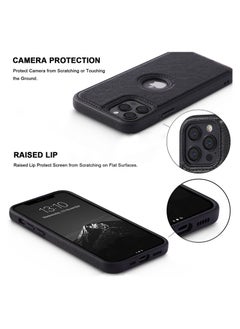 Generic iPhone 11 pro Max Case, Luxury Vintage Premium Leather Back Cover Soft Protective Mobile Phone Case for iPhone 11 pro max 6.5" Black  - Image 3