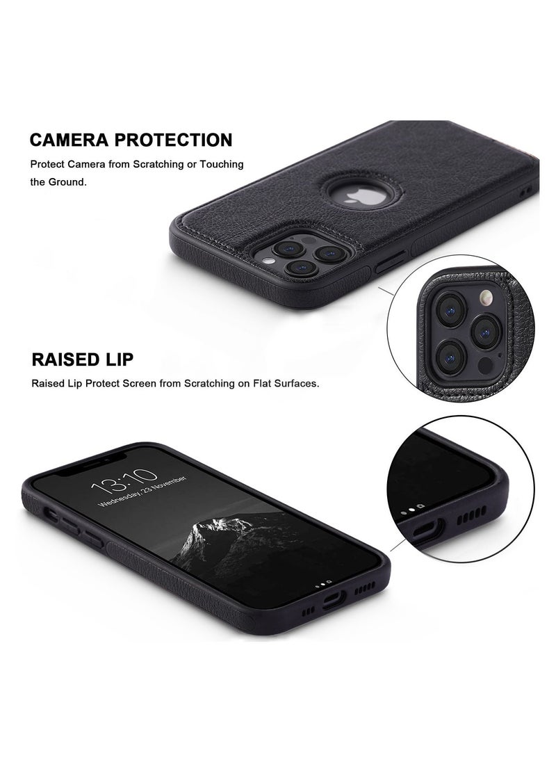 Generic iPhone 11 pro Max Case, Luxury Vintage Premium Leather Back Cover Soft Protective Mobile Phone Case for iPhone 11 pro max 6.5" Black  - Image 3