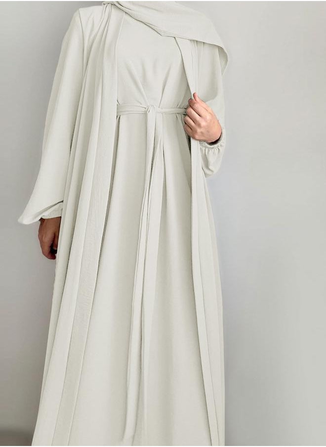 Take Two Take Two Women Solid Long Sleeve Front Open Abaya with Inner Dress  - Image 2