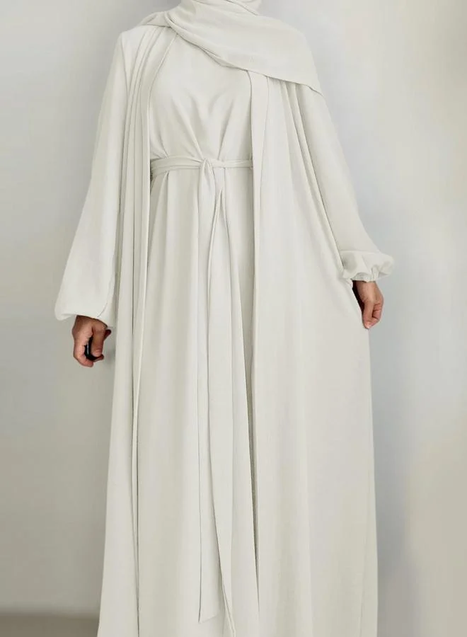 Take Two Take Two Women Solid Long Sleeve Front Open Abaya with Inner Dress