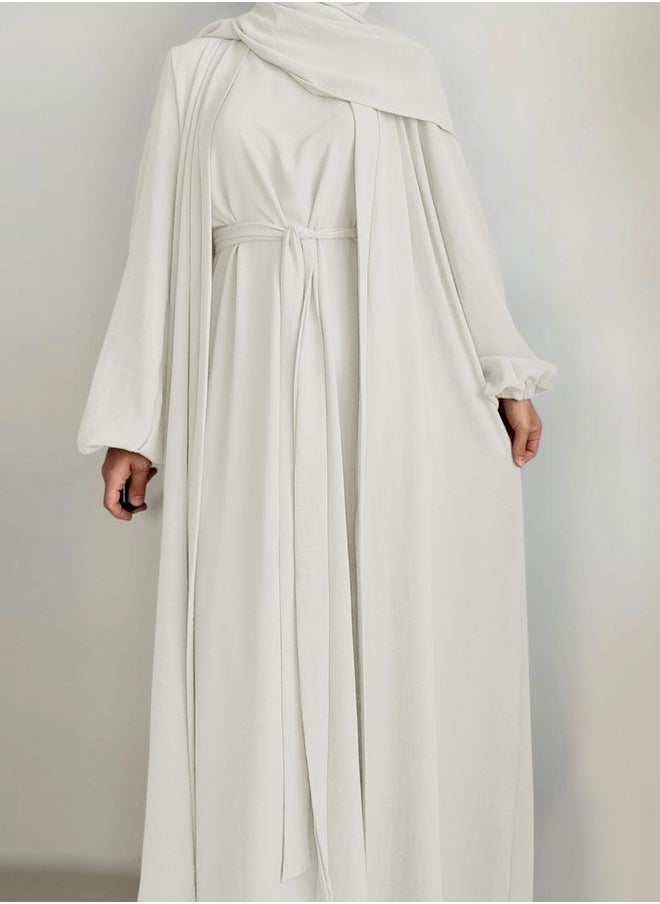 Take Two Take Two Women Solid Long Sleeve Front Open Abaya with Inner Dress  - Image 5