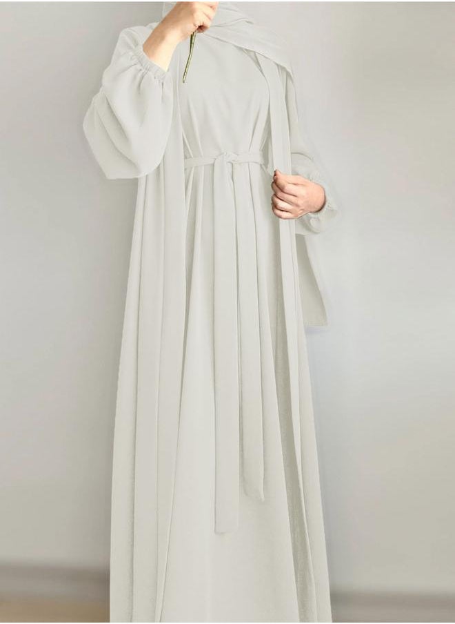 Take Two Take Two Women Solid Long Sleeve Front Open Abaya with Inner Dress  - Image 4